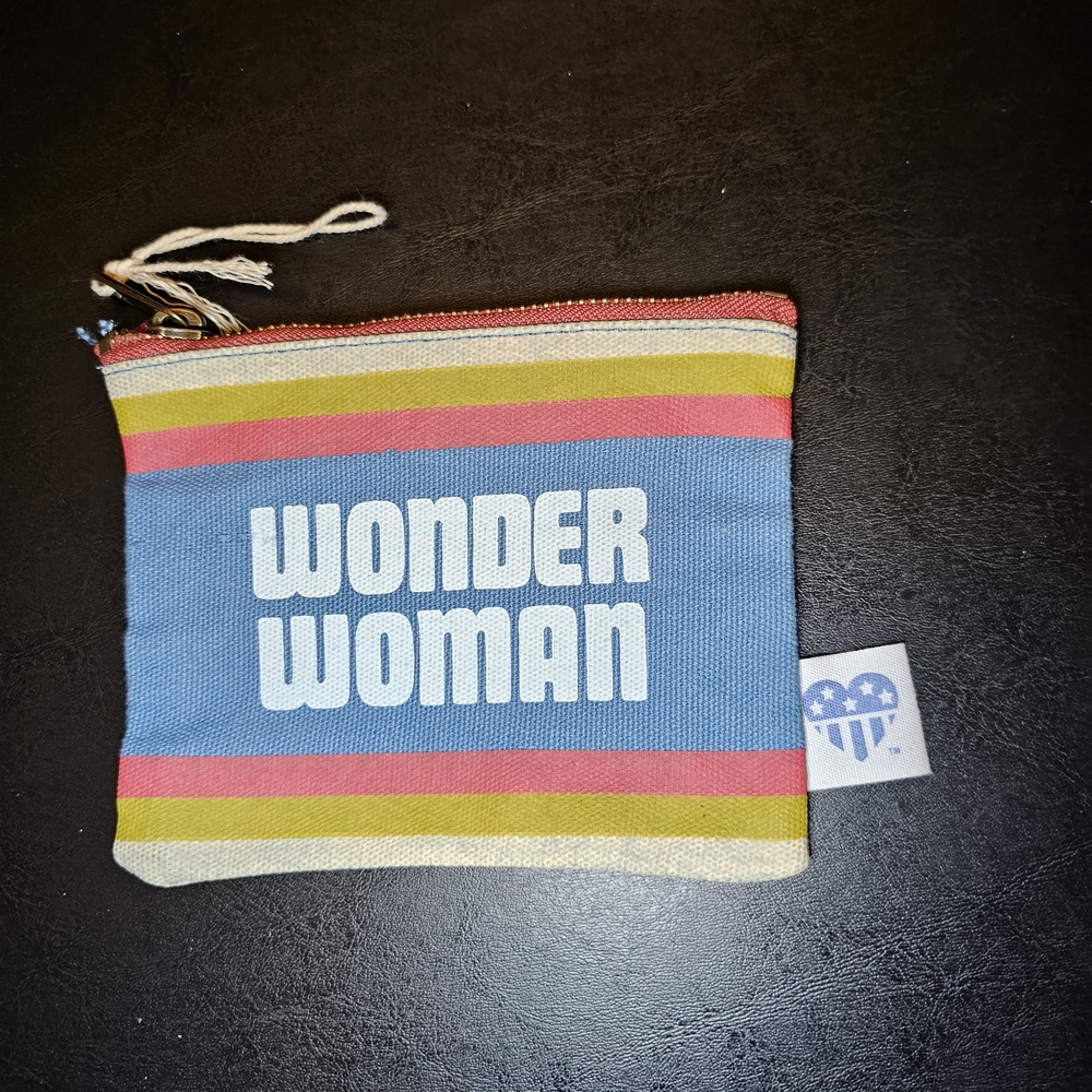 DC Comics Wonder Woman Striped Cosmetic Bag